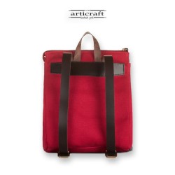 Σακίδιο MiniBoxy Backpack Burban με Κερωμένο Καμβά και Δέρμα (T148)