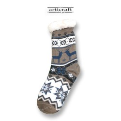 Κάλτσες - Παντόφλες με Επένδυση Γούνα και Αντιολισθητικό Πάτο (G435)