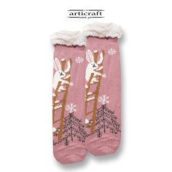 Κάλτσες - Παντόφλες με Επένδυση Γούνα και Αντιολισθητικό Πάτο (G543)
