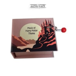 Χειροποίητο μουσικό κουτί, με σχέδιο "Music Of Harry Potter Theme", σε σχήμα βιβλίου, από χαρτόνι (G580)