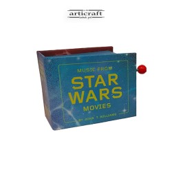 Χειροποίητο μουσικό κουτί, με σχέδιο "Star Wars", σε σχήμα βιβλίου, από χαρτόνι (G581)