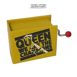 Χειροποίητο μουσικό κουτί, με σχέδιο "Queen - We Are The Champions", σε σχήμα βιβλίου, από χαρτόνι (G587)