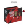 Χειροποίητο μουσικό κουτί, με σχέδιο "Bella Ciao", σε σχήμα βιβλίου, από χαρτόνι (G588)