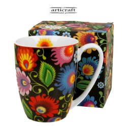 Κεραμική Κούπα 380ml, με σχέδιο "Flowers Etnic" Artist Duo-Gift (G606)