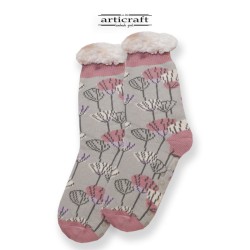 Κάλτσες - Παντόφλες με Επένδυση Γούνα και Αντιολισθητικό Πάτο (G612)