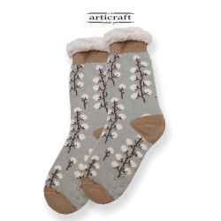 Κάλτσες - Παντόφλες με Επένδυση Γούνα και Αντιολισθητικό Πάτο (G613)