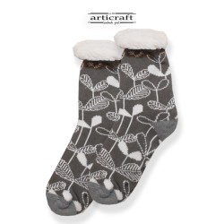 Κάλτσες - Παντόφλες με Επένδυση Γούνα και Αντιολισθητικό Πάτο (G617)