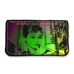 Καπνοθήκη "Audrey Hepburn- City" (Α917) δερμάτινη χειροποίητη με εκτύ