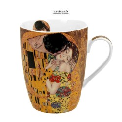 Κεραμική Κούπα 380ml, με σχέδιο "THE KISS Brown by Gustav Klimt" Artist Duo-Gift (G724)