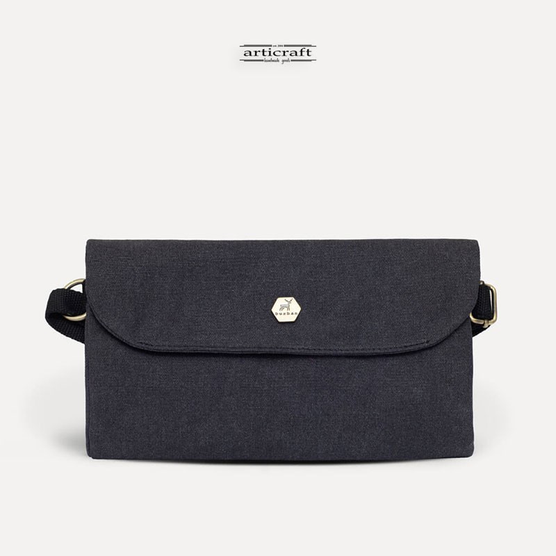 Τσάντα adapt Body bag Burban με Κερωμένο Καμβά και Δέρμα (T234)