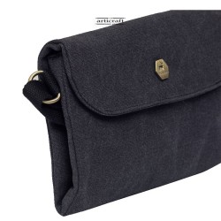 Τσάντα adapt Body bag Burban με Κερωμένο Καμβά και Δέρμα (T234)