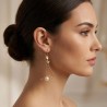 Σκουλαρίκια Elegant τριγωνικά, με πέρλες, κρεμαστά (E362)