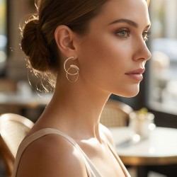 Σκουλαρίκια Elegant κύκλος σε σπείρα, κρεμαστά (E365)