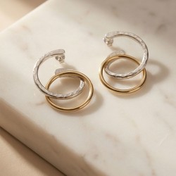 Σκουλαρίκια Elegant κύκλος σε σπείρα, κρεμαστά (E365)