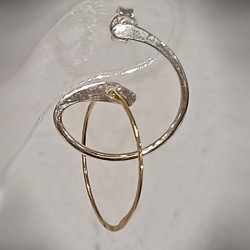 Σκουλαρίκια Elegant κύκλος σε σπείρα, κρεμαστά (E365)
