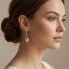 Σκουλαρίκια Elegant γραμμή με πέρλα, κρεμαστά (E366)
