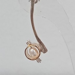 Σκουλαρίκια Elegant γραμμή με πέρλα, κρεμαστά (E366)