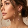 Σκουλαρίκια Elegant κύκλος, γραμμές και χάντρες, κρεμαστά (E369)
