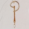 Σκουλαρίκια Elegant σπείρα με ευθεία και πέρλα, κρεμαστά (E370)