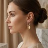 Σκουλαρίκια Elegant χρυσοί κύκλοι, καρφωτά (E376)