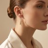 Σκουλαρίκια Elegant κύκλος με γραμμές, καρφωτά (E377)