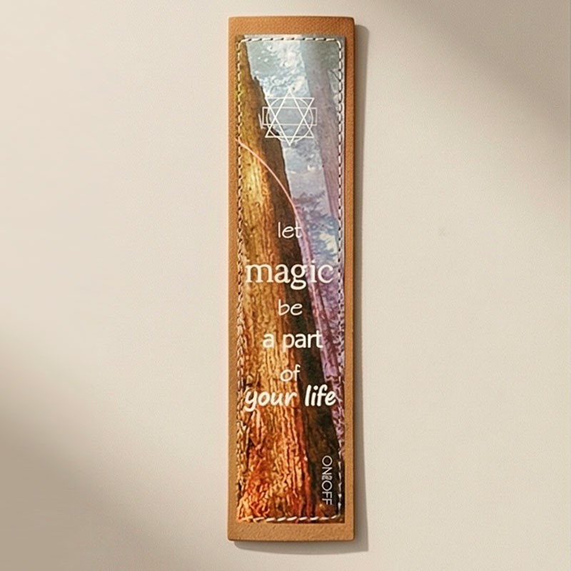 Χειροποίητος δερμάτινος σελιδοδείκτης "Let Magic", με εκτύπωση (D003)