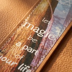 Χειροποίητος δερμάτινος σελιδοδείκτης "Let Magic", με εκτύπωση (D003)