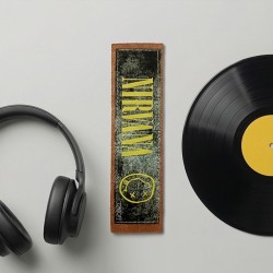 Χειροποίητος δερμάτινος σελιδοδείκτης "Nirvana", με εκτύπωση (D004)