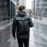 Μεγάλη Τσάντα Πλάτης Αδιάβροχη μαύρη με καπάκι (T240)