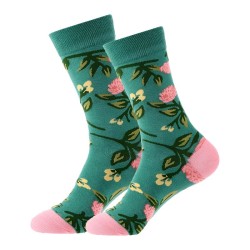 Κάλτσες Funky Socks "Green and Pink Floral" (S026)