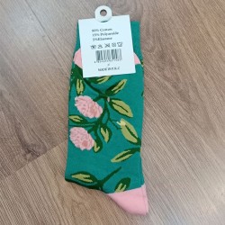 Κάλτσες Funky Socks "Green and Pink Floral" (S026)