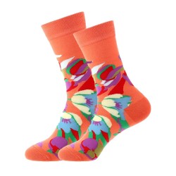 Κάλτσες Funky Socks "Flowers on peach" (S027)