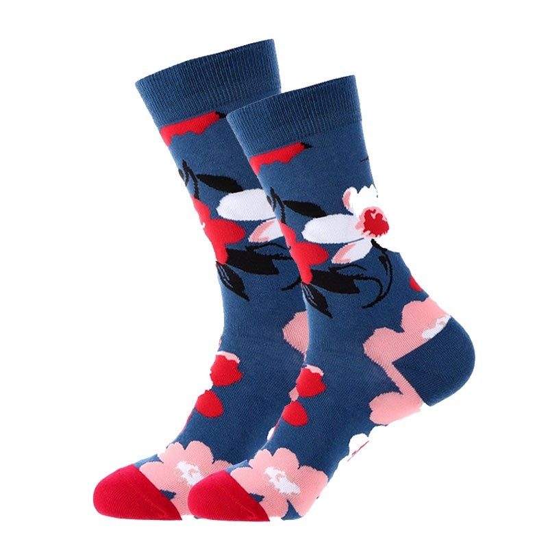 Κάλτσες Funky Socks "Red and White Flowers" (S028)