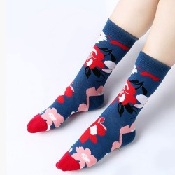 Κάλτσες Funky Socks "Red and White Flowers" (S028)