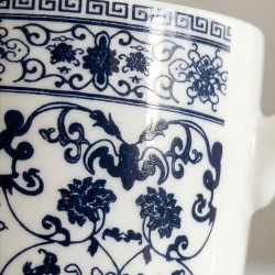 Κεραμική Κούπα 380ml με σχέδιο, "White Pattern Flowers" (G783)