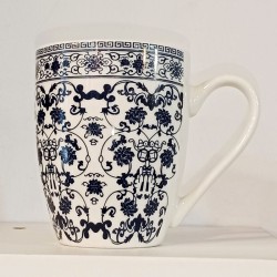 Κεραμική Κούπα 380ml με σχέδιο, "White Pattern Flowers" (G783)