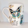 Κεραμική Κούπα 390ml με σχέδιο, "Butterflies - Flowers" (G784)